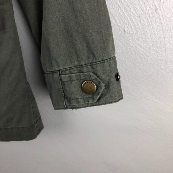 Sound Matter Green Drawstring Snap Front Lightweight Utility Anorak Jacket Coat - Picture 6 of 10